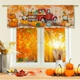 thumbnail image 4 of Fall Valance Curtain for Kitchen-Fall Decorations Orange Window Valance for Living Room Bedroom Scroll -Fall Gnomes Decor Rod Pocket Valances Pumpkin Truck-Autumn Window Treatment Valance 18" X 54", 4 of 6