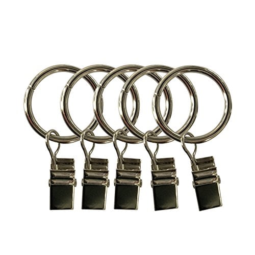 Set of 14 Black Easy2Hang 1.5" Ring Clips Strong Metal Curtain Rings 