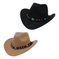 thumbnail image 1 of Cowboy Hat,Wide Brim Hat Suede Sun Protective Hats Women Men,Cowboy Cowgirl Beach Travel Summer Fashionable,Western Cow Boy Girl Visor Sunhat Outdoor Adults,Party Holiday Brown and Black Macarena Sombrero de vaquero, 1 of 8