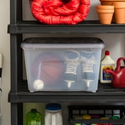 IRIS 53 Qt. Plastic Storage Bin with Lid, Stackable Storage Containers, Tote