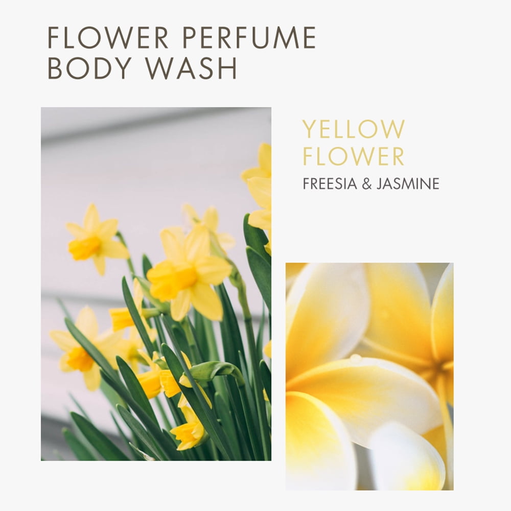 SHOWERMATE Flower Perfume Body Wash 31.7 fl oz, 900 ml (Yellow - Freesia & Jasmine)