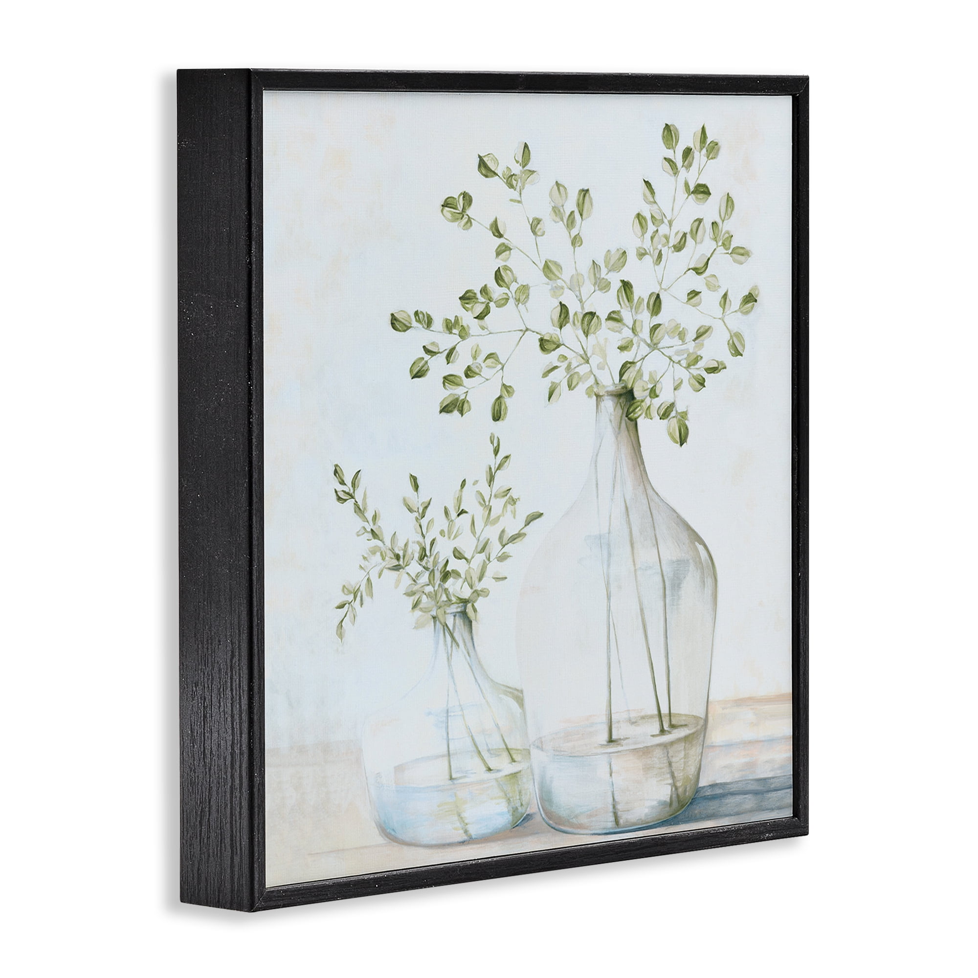 Stupell Industries Charming Vase Still Life Botanical & Floral Painting Black Framed Art Print Wall Art, 24 x 24