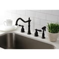 thumbnail image 2 of Kingston Brass KS1795PKLBS Duchess Double-Handle 4-Hole Widespread Kitchen Faucet with Brass Sprayer in Oil Rubbed Bronze, 2 of 8