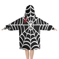 thumbnail image 2 of Black Halloween Spider Webs Blanket Hoodies for Kids 6-13YR Oversize Wearable Blanket Hoodies for Boys Girls Teens, 2 of 7