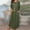 Army Green, variant on Summer Svings Clearance 2024! TAGOLD Womens Summer Dresses,Women's Summer Casual Round Neck Solid Half Sleeve Button Long Dresses