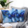 thumbnail image 2 of Ombre Gold Blue Marble Texture Outdoor Pillow Covers Pack of 2 Abstract Waves Art Waterproof Throw Pillow Covers Decorative Cushion Cases for Patio Garden Tent Balcony Couch 20x20 inch, 2 of 8