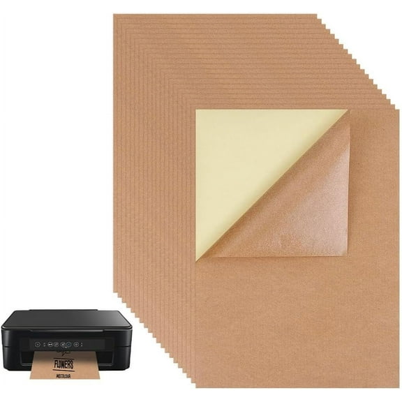 50 Sheet Kraft Paper Stickers A4 Self-Adhesive Printing Paper BurlyWood 29x21x0.03cm