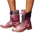 thumbnail image 1 of Women Ankle Boots Combat Lace Up Zipp Up Buckle Booties Shoes Round Toe, 1 of 7