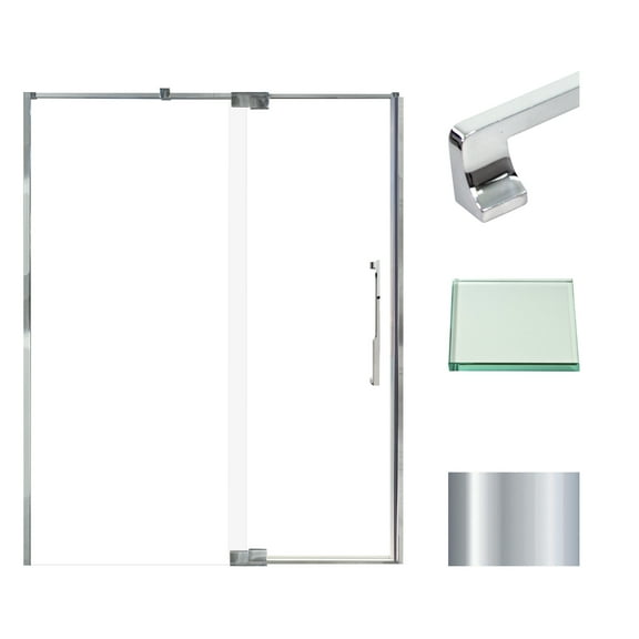 Transolid Ipd607610c-J 76" High X 60" Wide Pivot Semi Frameless Shower Door - Chrome