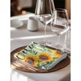 thumbnail image 6 of Yellow Sunflowers Cloth Napkins Set of 8 Reusable Dinner Napkins, Green Striped Summer Botanical Cocktail Napkin Washable Table Napkins for Wedding/Holiday Party/Baby Shower 20"x20", 6 of 7