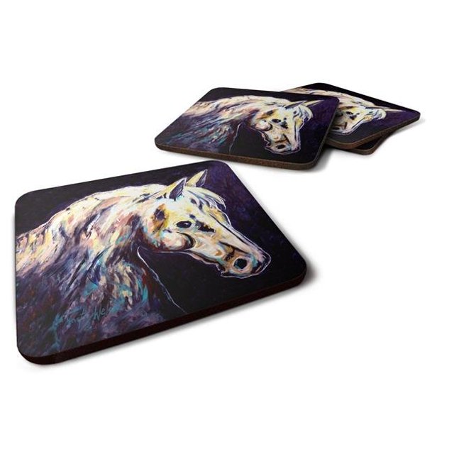 Carolines Treasures MW1333FC Sous-Verres en Mousse Cheval Chevalier - Lot de 4