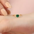 thumbnail image 4 of Diastar Jewels Women's Promise Ring – Heart Cut Green Cubic Zirconia, 14K Yellow Gold Finish, Solitaire Style, 4 of 5