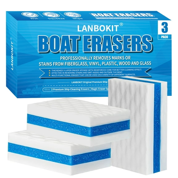 Boat Eraser Boat Cleaner, Boating Accessories For Cleaning, Boat Cleaning Supplies & Magic Eraser 3-Pack, Marine Eraser For Scuffs, Dirt, Salt & Grime