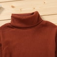 thumbnail image 5 of Coerni Toddler Baby Girls Skirt Set Turtleneck Knitwear Sweater Ribbed Tops And Plaid Pleated Skirt 2Pcs Outfits Set, 5 of 7