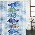 thumbnail image 2 of Blue Fish Coastal Bathroom Shower Curtains with 12 Hooks Polyester Waterproof Shower Curtain for Stalls and Bathtubs Nautical Seaside Ocean Summer Sea Decorative Bathroom Privacy Curtain 72x84 Inches, 2 of 9