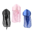 thumbnail image 2 of 3PCS Silky Long Tail Headwrap Pirate Hat Bandana + Azul + Rosa Hugo Mujer Hombre Durag Sombreros, 2 of 7