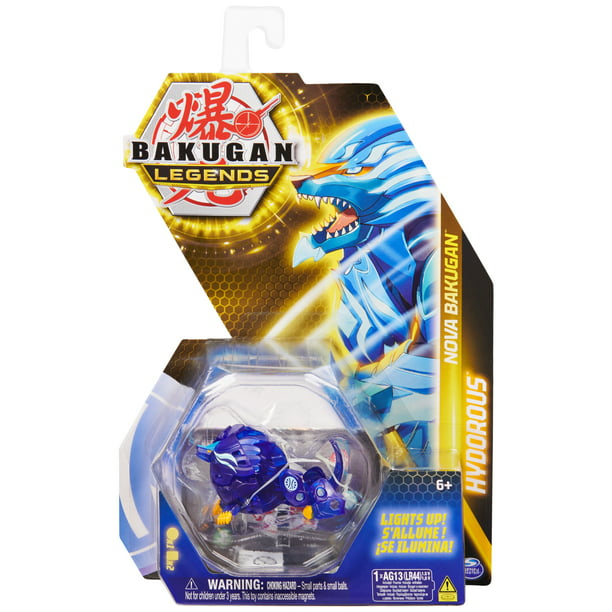 Bakugan Legends, Nova Hydrous (Blue), Light Up Bakugan Action Figures with Card