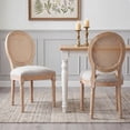 thumbnail image 1 of Noble House French Country Dining Chair Set of 2,Rectangular Cane Backrest,Beige, 1 of 10