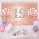 thumbnail image 4 of Fondo De Pancarta De Feliz Cumpleaños Número 19, Suministros De Decoración Para Fiesta De 19 Cumpleaños Para Mujeres O Hombres, Oro Rosa, 4 X 6 Pies, 4 of 5