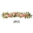 thumbnail image 2 of 2 Pack Handcrafted Artificial Rose Flower Garland Greenery Garland for Wedding Centerpieces Ceremony Arch Arbor Reception Table Decorations Wedding Decor, 2 of 22
