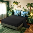 thumbnail image 4 of meiyoeat Waterfall Mountain Dinosaur Twin Bedding for Boys Girls Kids, Triceratops Nature Bedding Comforter Set, Blue, Black Reversible, 7pcs, 4 of 6