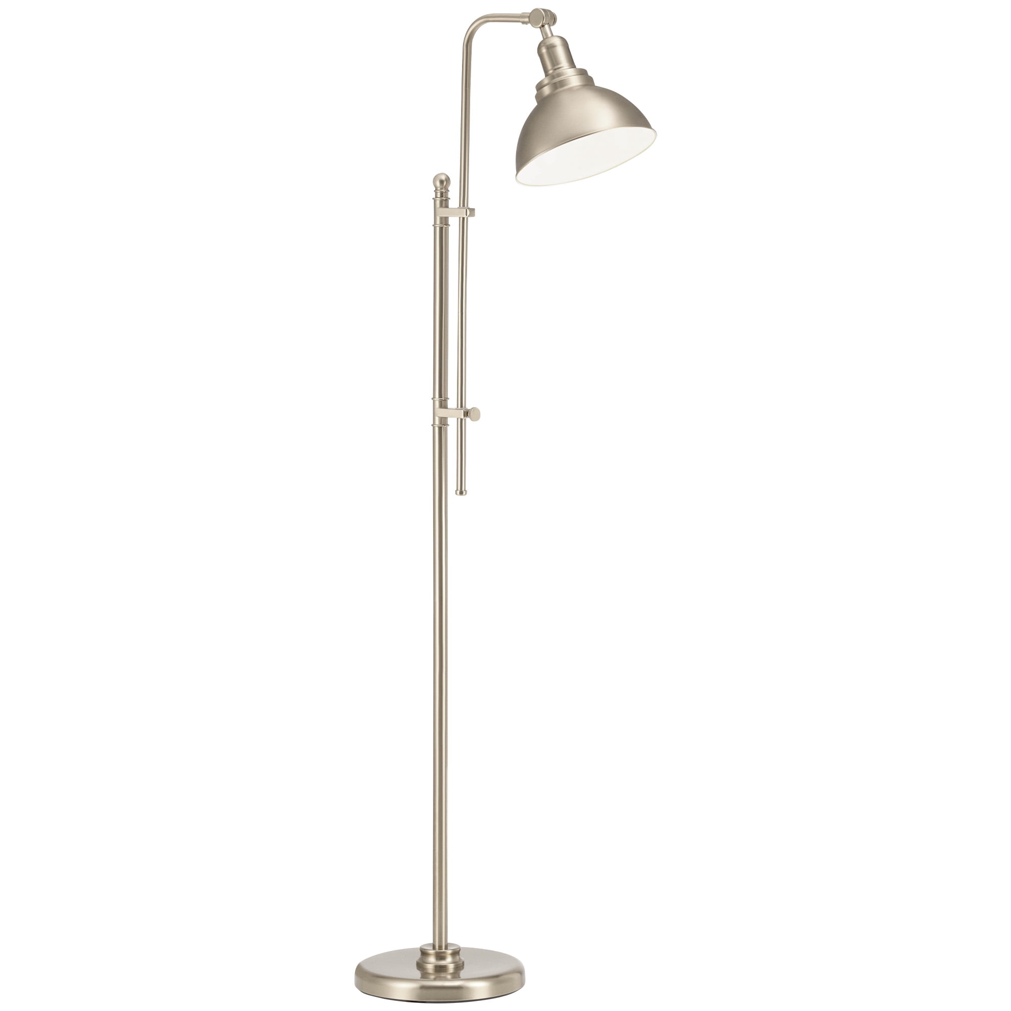 Bestco 65" Vintage Metal Floor Lamp Adjustable Standing Lamp for Living Room Nickel