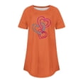 thumbnail image 3 of FAIWAD Tuniques à Manches Courtes pour Femmes, Col Rond, Blouses Amples, T-shirts Graphiques avec Cœur Mignon, 3 of 3