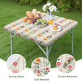 thumbnail image 4 of Pioneer Flower Floral Print Pattern Square Fitted Tablecloth with Elastic Edge,Square Table Cover,Washable Elastic Table Cover for Home Kitchen Party Decor 34"x34", 4 of 6
