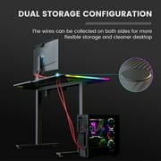 GTRACING Adjustable Height RGB Electric Sit or Stand Computer Desk with LED Lights, Black