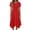 Red, variant on Nkmbld Women's Casual Dress for Summer Solid Round Neck Short Sleeve Irregularly Skirt Knee Long Dress