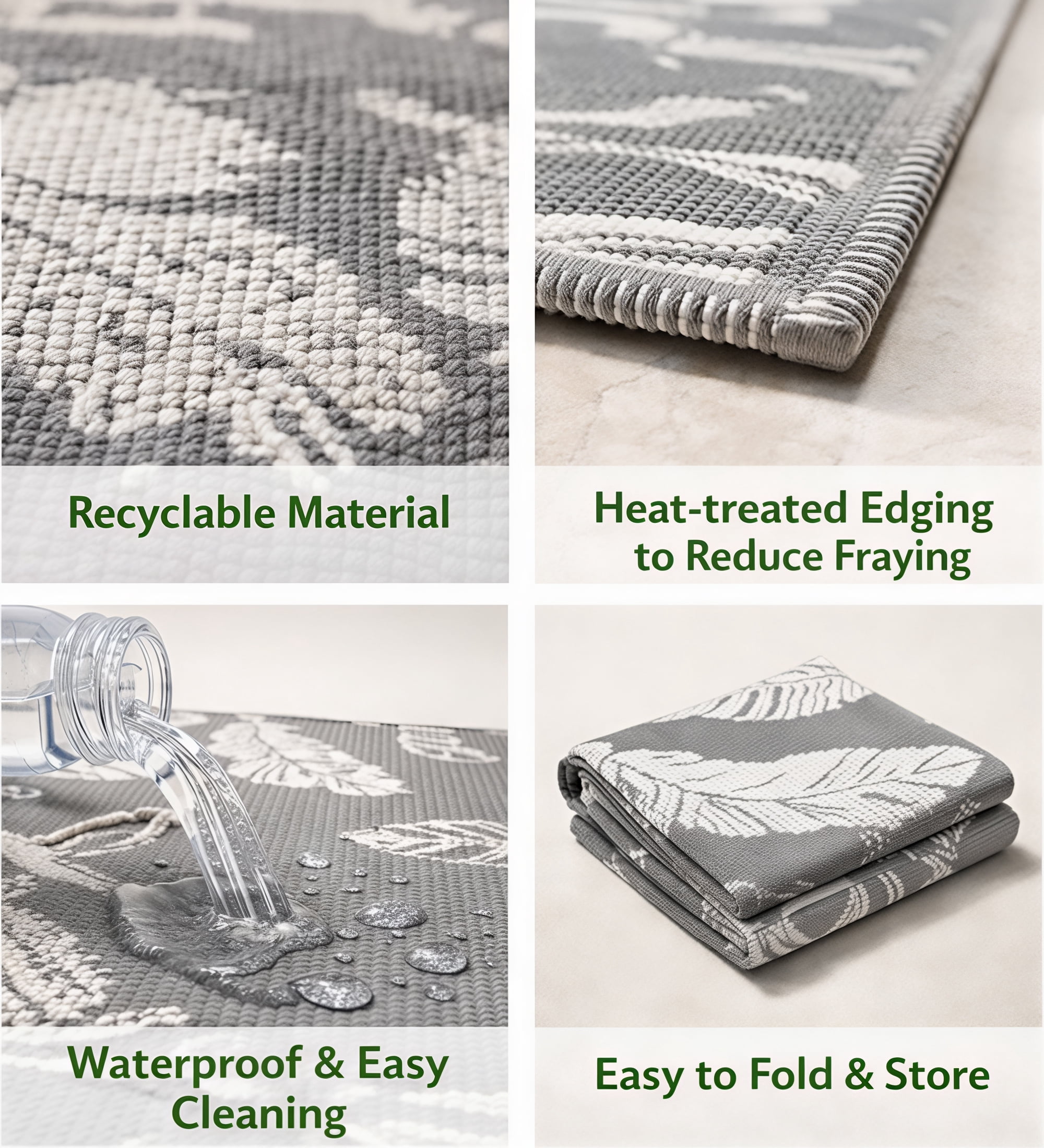 OHHANI Outdoor Rugs 5'x8', Waterproof Reversible Plastic Straw Rug, Portable RV Camping Mat for Deck Beach Picnic Balcony