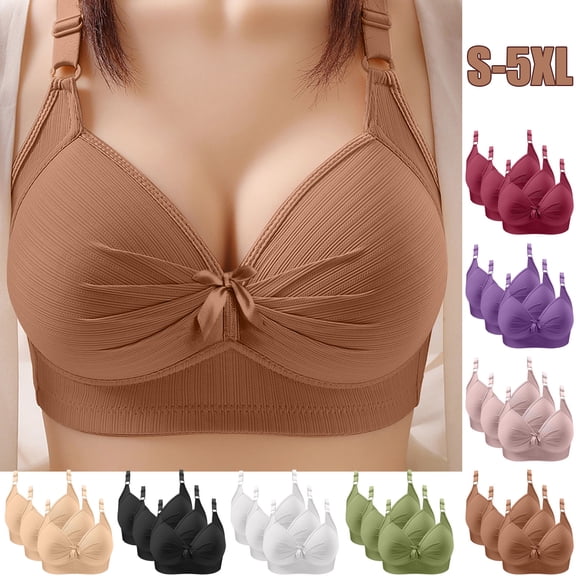 Agkizg Classic Thin Molded Cup Bra Wireless Soft Fabric Breathable Comfortable Everyday Wear Bralette,3-Pack (Women's or Women's Plus)