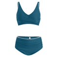 thumbnail image 6 of Linfrsh Women's High Waisted Bikini Sets Bathing Suit for Women Tummy Control Two Piece Swim Suit 2025 Swimsuit Blue,L, 6 of 7