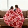 thumbnail image 4 of Valentine's Throw Blanket, Valentines Heart Warm Soft Plush Flannel Fleece Throw Cozy Blanket for Mom Couple Couch Chair Bedroom Picnic Home Decorative, 39 x 51 Inch, 4 of 7