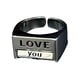 thumbnail image 3 of Anillos de letras,Anillos con letras Acción de Gracias Aniversario de bodas,Anillos de diseño único,regalo de joyería para amantes,Anillo abierto ajustable Anillo llamativo de metal,Anillo, 3 of 8