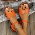 thumbnail image 5 of Summer Sandals for Women Casual Summer New Strap Comfortable Wide Stripe Open Toe Beach Flat Sandals, 5 of 9