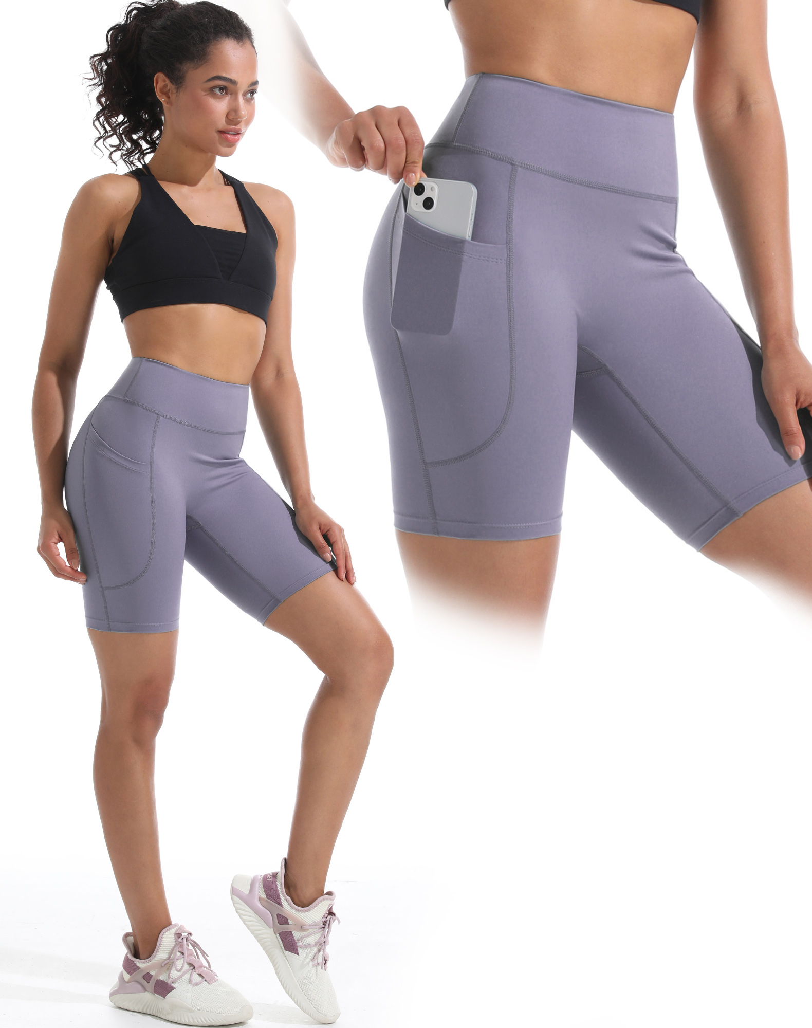 NELEUS Women's High Waist Yoga Shorts with Pockets photo 4
