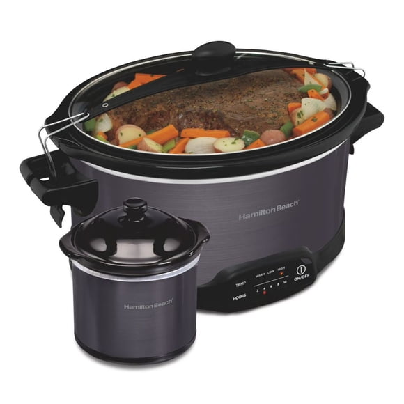 Olla de Cocción Lenta Hamilton Beach 7 Qt Programable Stay or Go con Tapa Hermética y Party Dipper 340W