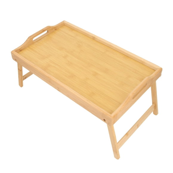Serving Laptop with Folding Legs, Built in Handle Breakfast Tray Bamboo for Reading