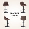 thumbnail image 6 of Summit Living Swivel Counter Stool Set of 4 with Backrest, Faux Leather Counter Stool for Kitchen, Brown, 6 of 10