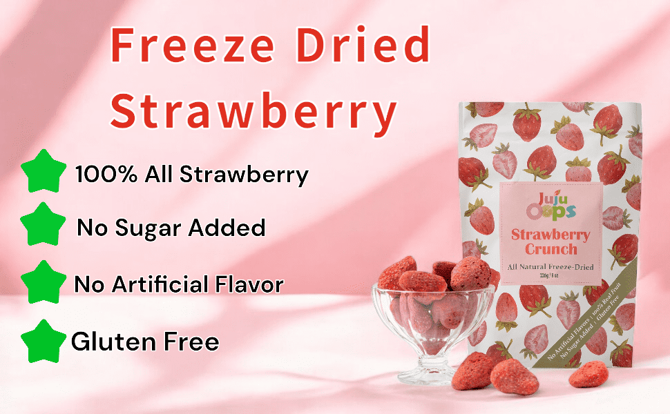 Freeze-Dried Whole Strawberries, Unsliced | Family Party Size | 8 Ounce
