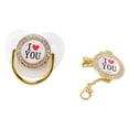 thumbnail image 5 of Chupete Ostentoso Chupete Con Clip De Cadena Chupete Para Recién Nacido Baby Chupete Bling I Love You Patrón Regalo Exquisito Chupete Infantil Con Clip De Cadena Para Recién Crtynell Descripción de la referencia, 5 of 5