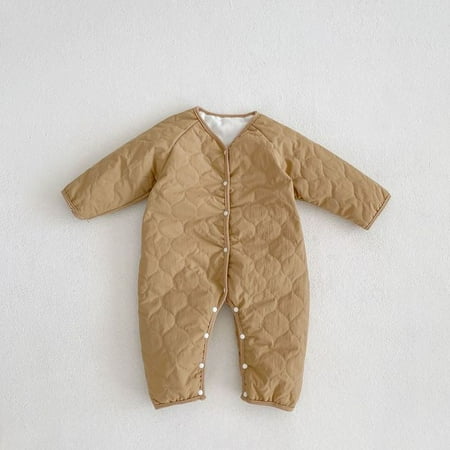 

DanceeMangoo Winter New Baby Long Sleeve Warm Romper Newborn Plus Velvet Thick Jumpsuit Cotton Infant Clothes Boy Girl Winter Outerwear