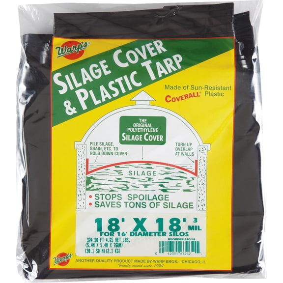 Warp Bros. Silage Cover Plastic Tarp - Reusable Heavy Duty - 1 Piece — Interior & Exterior Use, Professional Finish