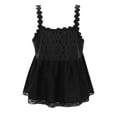 thumbnail image 6 of CUZIBR Women'S Lace Trim Tank Top Sleeveless Vest Scoop Neck Button Down Solid Color Cotton Linen Shirts Embroidery Camisole Loose Fit Summer Cozy Dailywear Vacation Tshirts Clothes,Black,L, 6 of 9