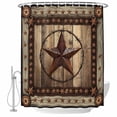 thumbnail image 2 of Western Farmhouse Waterproof Fabric Shower Curtain,Primitive Rustic Country Retro Texas Star Waterproof Fabric Shower Curtain for Bathroom Bathtubs Shower Curtains with 12 Hooks Small 36x78in, 2 of 8
