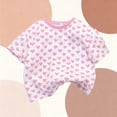 thumbnail image 6 of Babcutegg Girls Summer Heart Print T-Shirt – Soft Cotton Short Sleeve Top for Toddlers and Kids Pink Size 1-2, 6 of 6