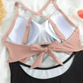thumbnail image 6 of CFLVAEK One Piece Swimsuits for Women Cut Out Tummy Control Bathing Suit Color Block Tie Back Swim Suits Criss Cross Back Cheeky Swim Suit 2025 Pink XXL, 6 of 8