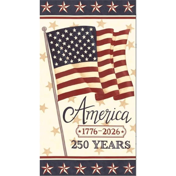 24" X 44" Panel America 250 Years by Deb Strain Waving American Flag USA Moda Fabrics Cotton Fabric Panel (56185-11)