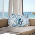 thumbnail image 4 of Outdoor Pillow Cover Octopus Set of 2 Waterproof Throw Pillowcases Blue Starfish Shell Coral Decorative Patio Furniture Pillows for Couch Garden Indoor & Outdoor Use, 4 of 9